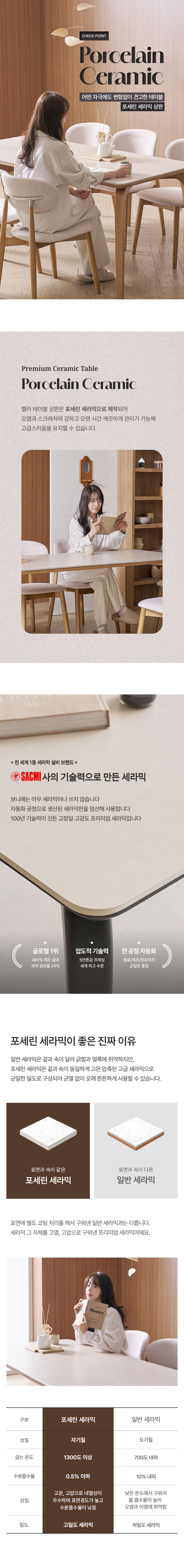 벨라 4인용 원목 포세린 세라믹 식탁1400 상세 이미지 9